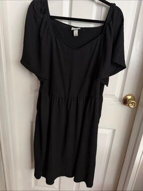 Ava & Viv Black Square-Neck Mini Dress